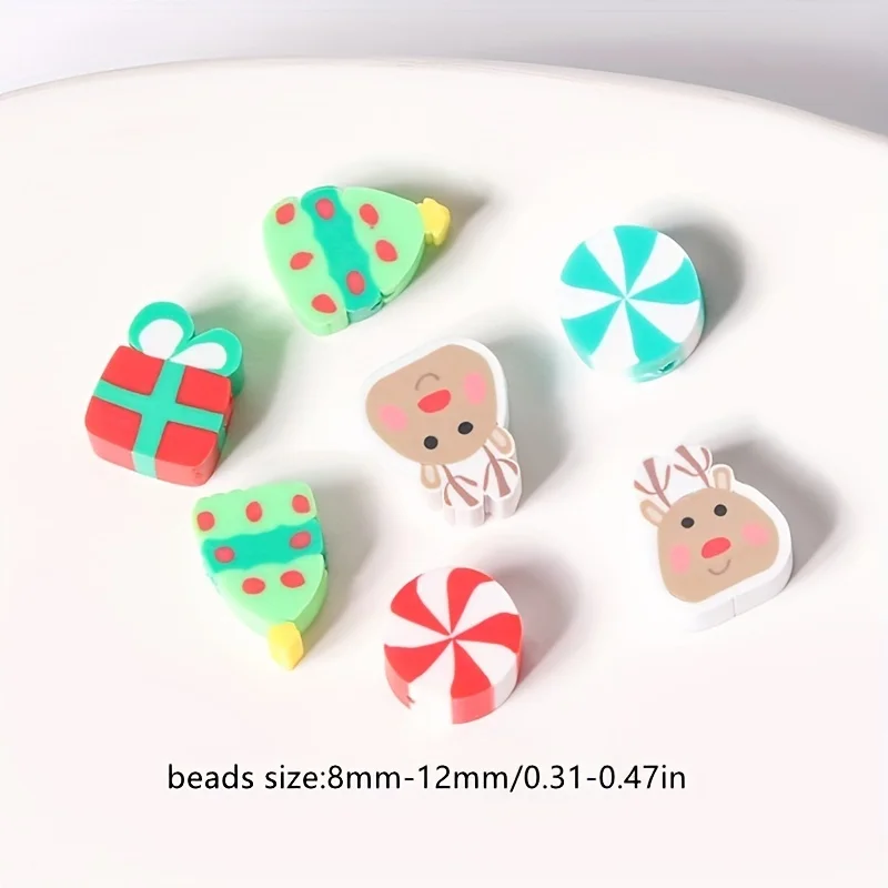 100 Stück Weiche Keramikperlen für Weihnachten, geeignet als Weihnachtsgeschenke und Feiertagsdekorationen für DIY-Schmuckherstellung – Detail 4