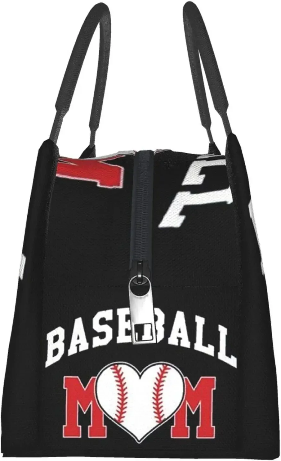 Baseball Mom Insulated Lunch Box Cooler Tote Bag Organizer Bag For Women