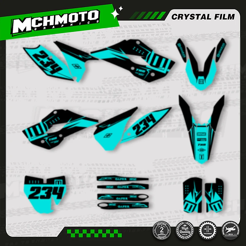 

MCHMFG MOTOR For Husqvarna TC85 TC 85 2014 2015 2016 2017 Motorfiets Grafische Decal Stickers Kits 009