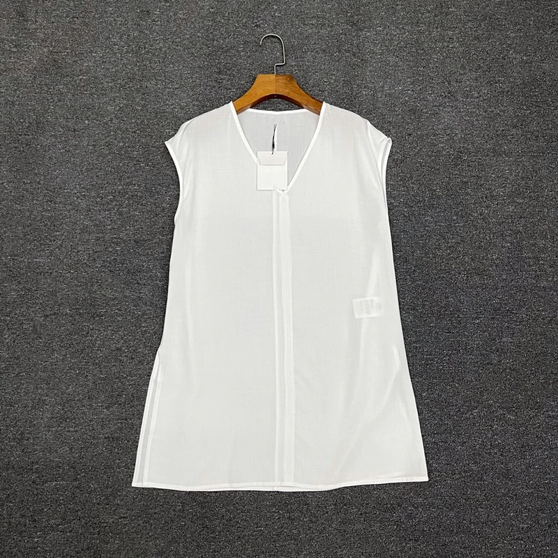 

Jenny&Dave Fashion OfficeLadies Summer Blouse Women French Lazy Solid Color Sleeveless Shirt 75%lyocell 25%Linen Shirt Women Tan