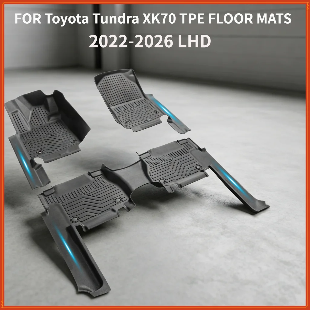 5D TPE Floor Mats  For Toyota Tundra XK70 2022-2026 LHD Waterproof Custom Fit All-Weather Full Coverage  accessories