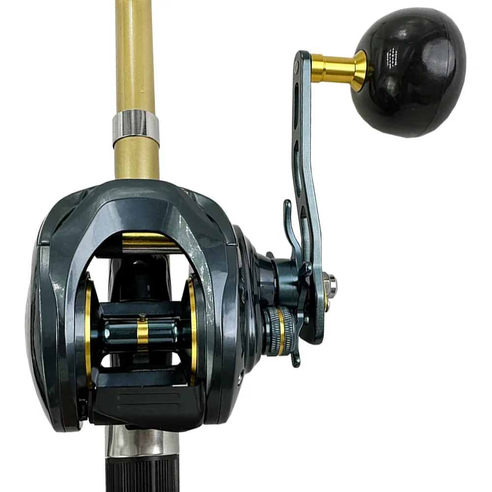 Imagem -02 - Ultraleve Baitcasting Fishing Reel Esquerda e Direita Handle Wheel Strong Brake Bass Grande Capacidade Max Drag 15kg Jigging