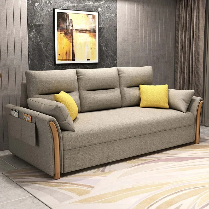 Modern Simple Folding Multifunctional Retractable Living Room Bedroom Fabric Sofa Bed Factory Wholesale