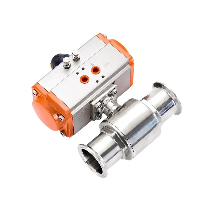 Sanitary Pneumatic Clamp Ball Valve Stainless Steel Double Acting Q611F-16P Pneumatic Quick Mounted Ball Valves