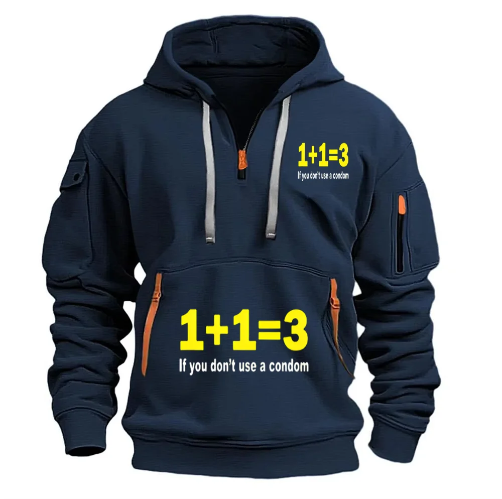 

Комплект из 1 предмета: худи (худи-толстовка) | Забавный предупреждающий слоган «1+1=3» | Пары/Молодежь | Повседневная одежда)