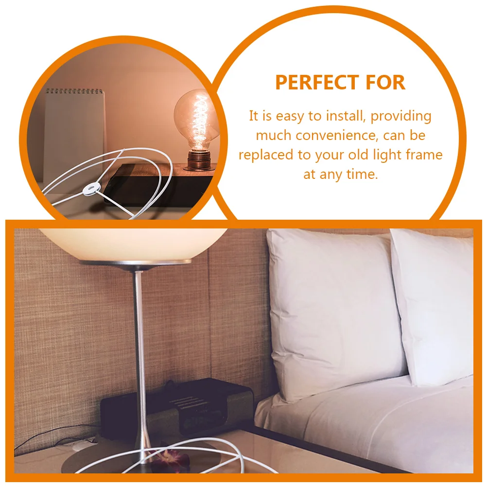 

2 Sets Wire Lampshade Lampshades for Table Holder Small Framed Ring Fixture Vintage Child