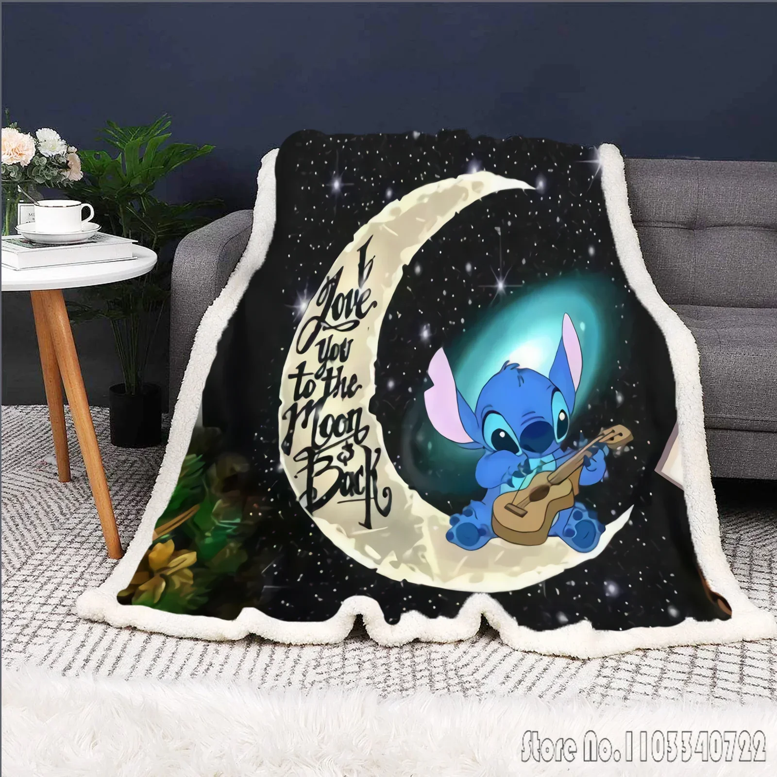 Disney Weighted Fluffy Stitch Blankets King Size Luxury For Winter And Throws Coraline Children Grade A Printed