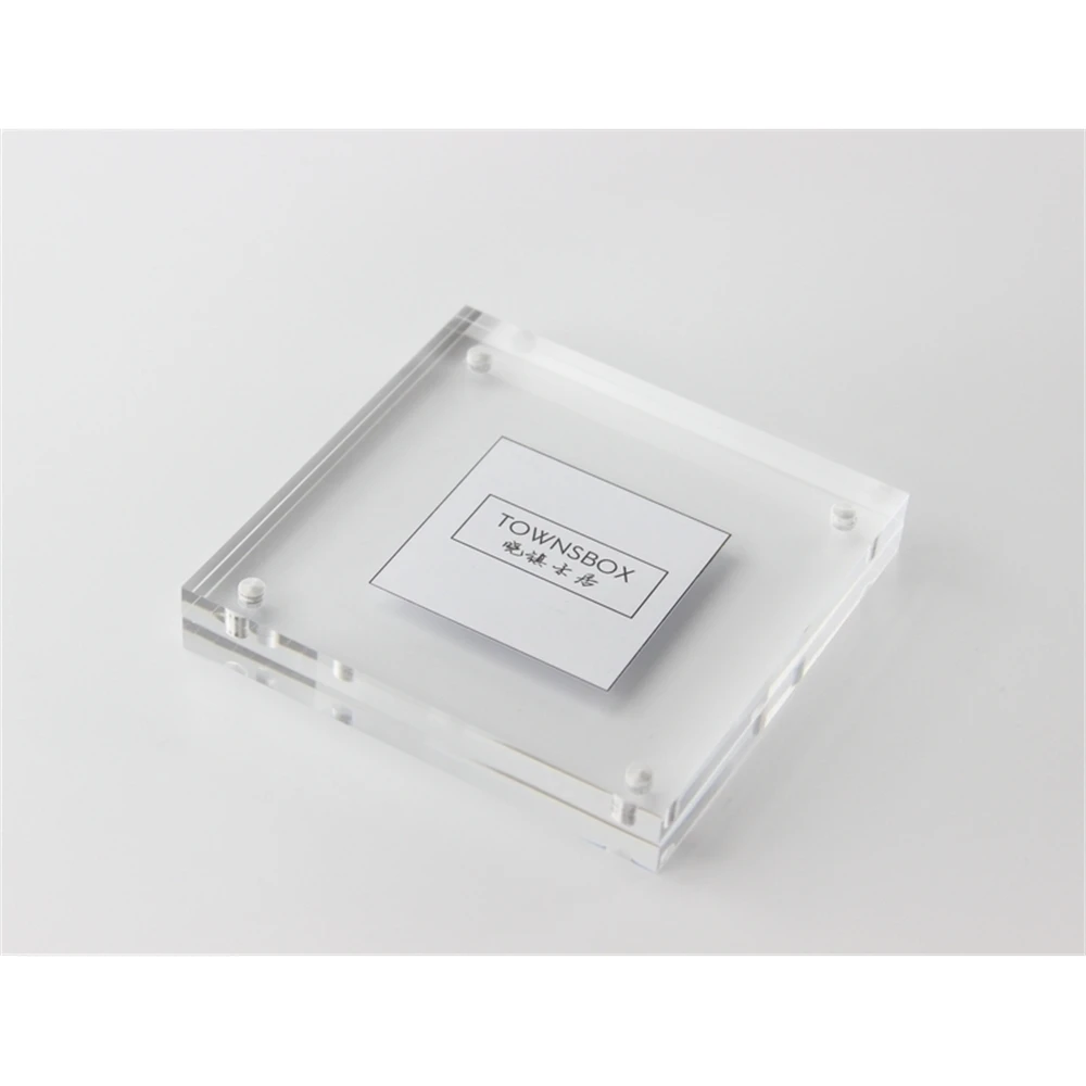 Imagem -03 - Squre Acrílico 20 Peças Bloco de Papel Fotográfico Magnético Etiqueta de Preço Display Moldura de Cristal Suporte de Sinal 10*10cm Polegadas