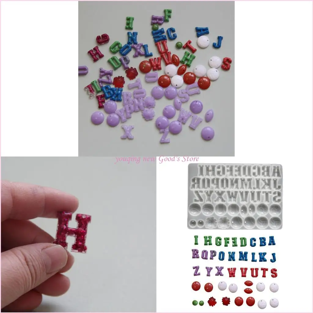 57QA Flexible Silicone Letter Pendant Mold For Crafting Unique Pendants And Charm