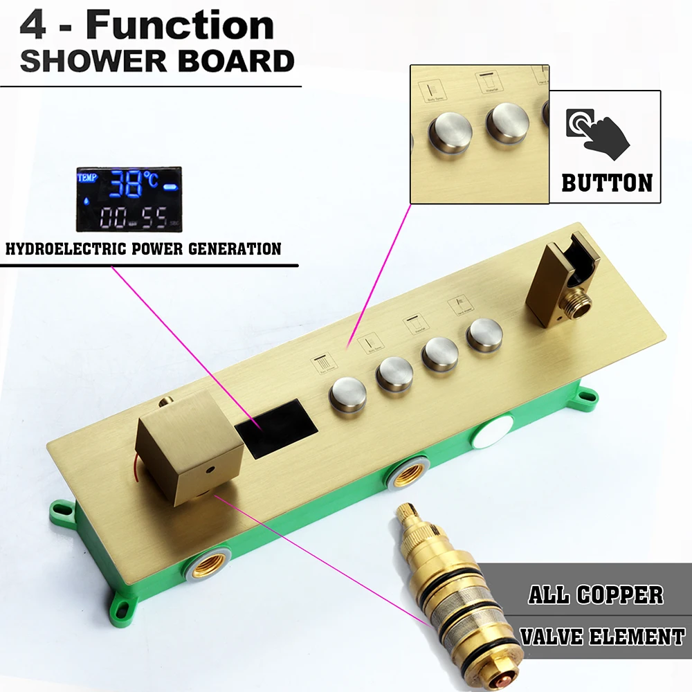 600*600mm Douche Set met Gebor - Thermostatic Mixing Valve Digital Display recensie en prijs