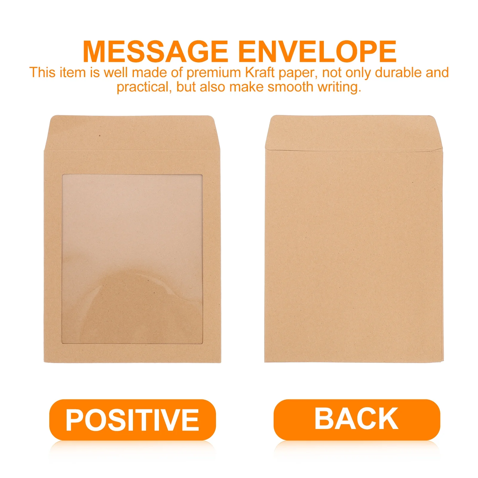 25Pcs Film Kraft Paper Transparent Envelopes Mailing Document Bags Greeting Cards Invitation Message Storage Message Envelope