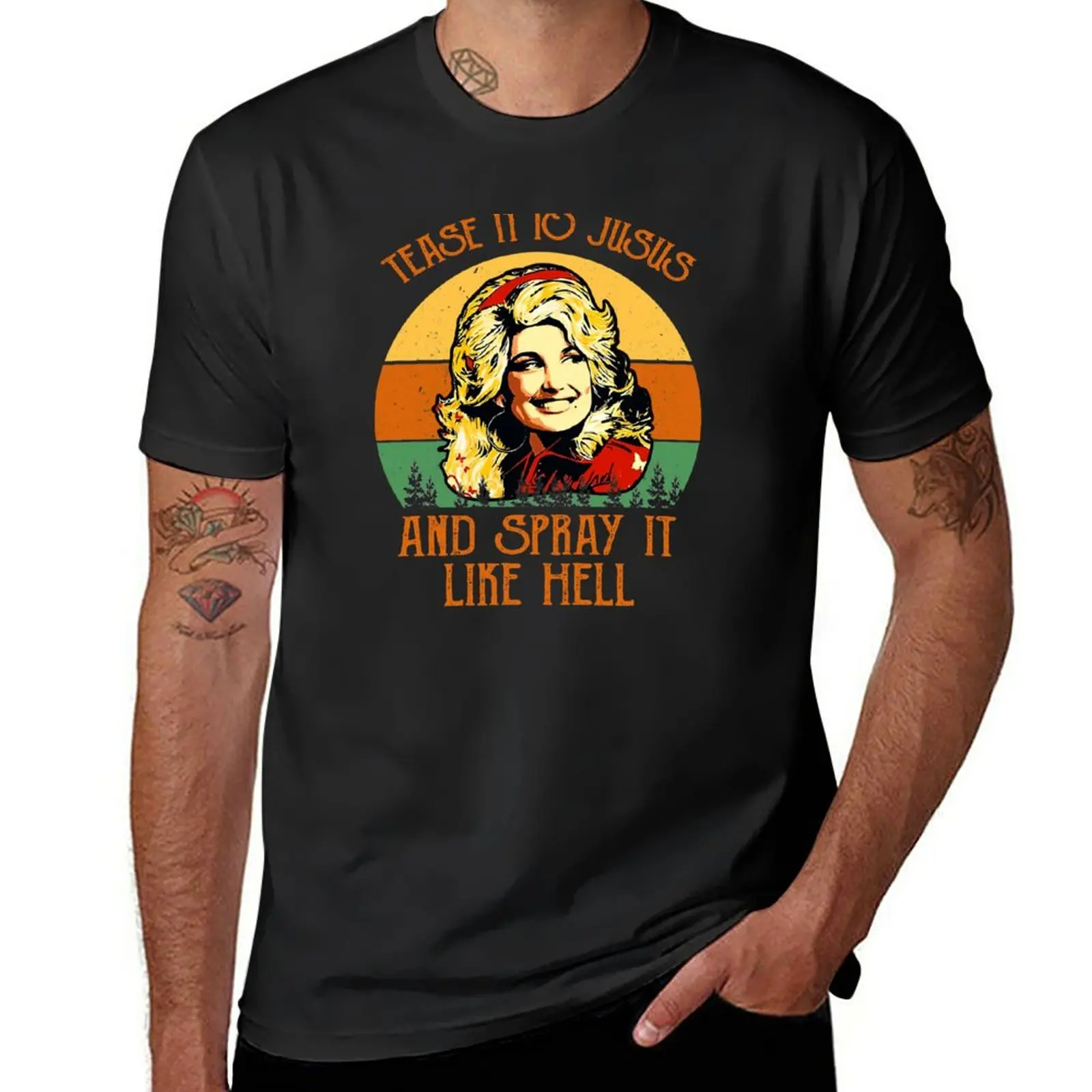 

New Tease it to Jesus and Spray it Like Hell T-Shirt graphic t shirt plus size t shirts men clothings