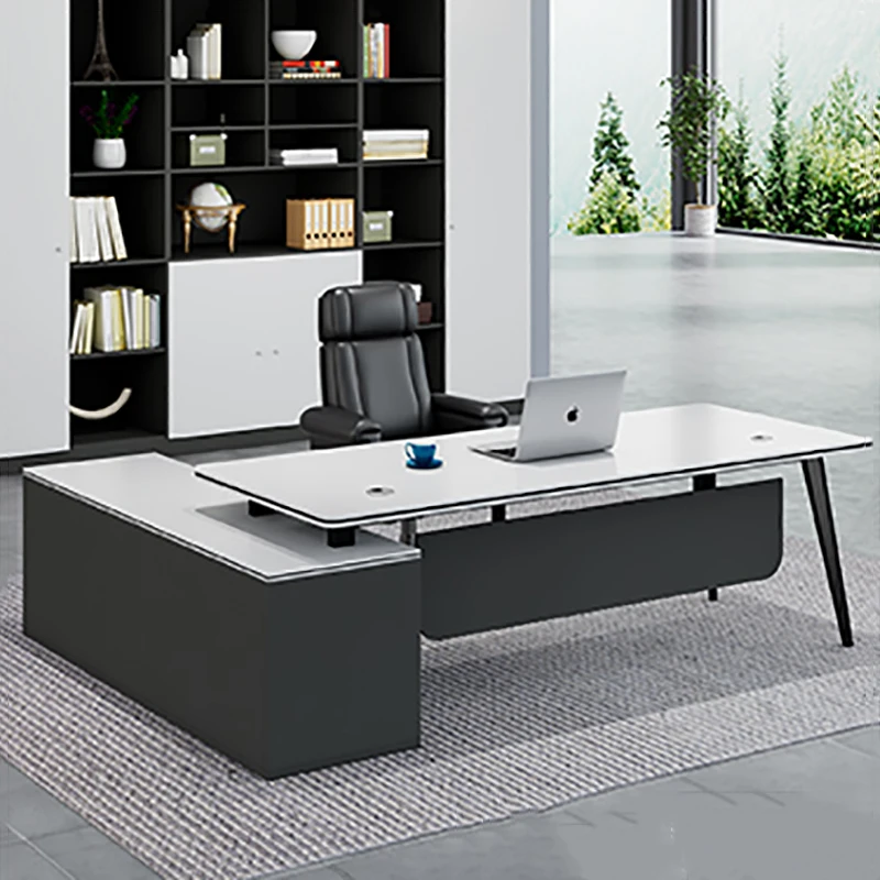 

Corner Modern Office Desk Storage Executive Designer Luxury Long Computer Desks Unique Minimalist Bureau Meuble Home Furniture