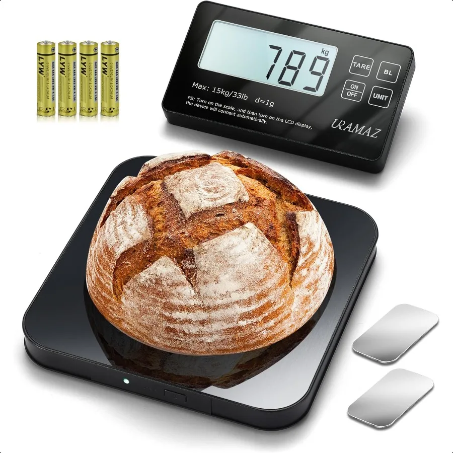 

Пищевые весы со съемным дисплеем, 33 фунта, кухонные весы из нержавеющей стали, цифровые весы, граммы и унции, цифровые пищевые весы для комплекта