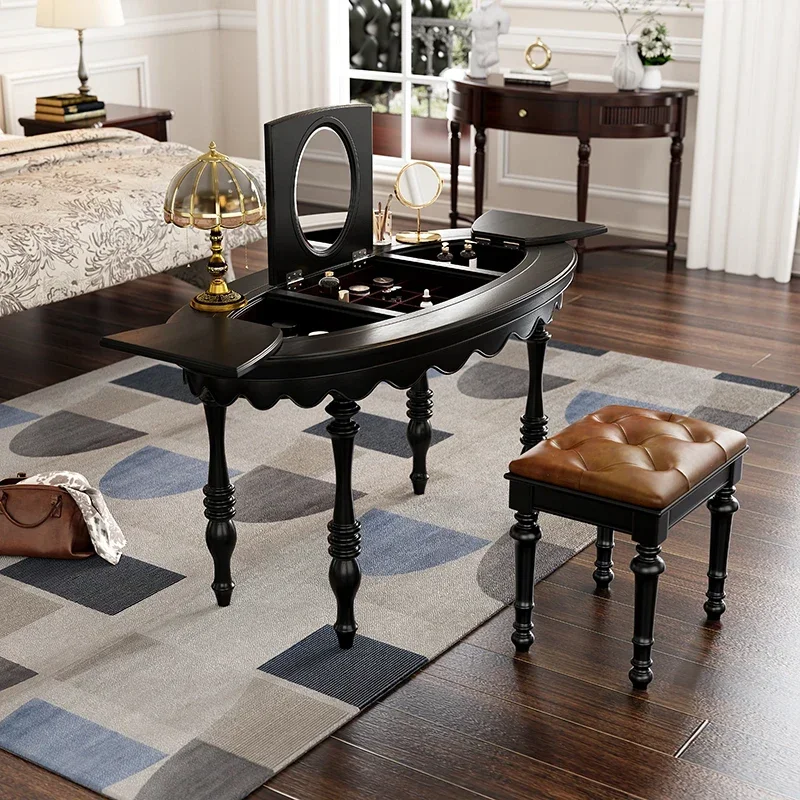 Black Storage Vanity Table Stool Nordic Modern Space Saving Luxury Dresser Bedroom Organizer Schmink Tisch Home Furniture