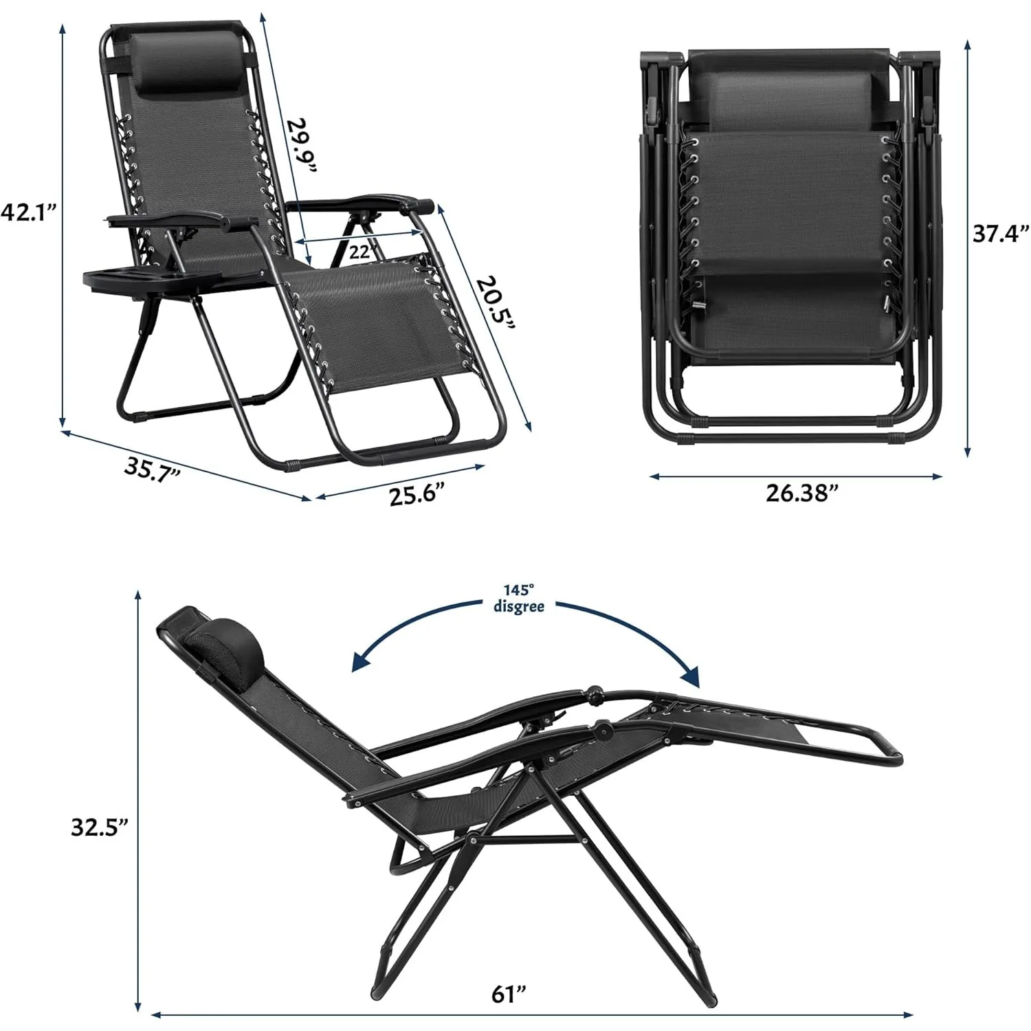 Набор стульев с нулевой гравитацией из 2 складных стальных сетчатых кресел для отдыха на природе, кемпинга, пляжа, патио, лужайки