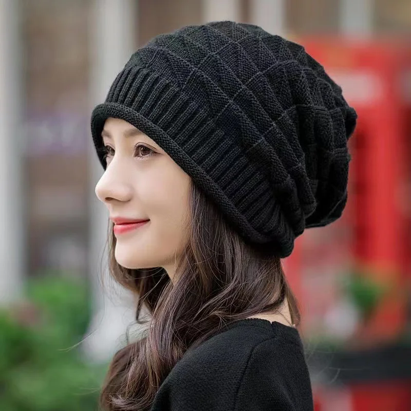 Women'S Baggy Hat Lightweight Knitted Ear Hat Skullies And Beanies Elegant Windproof Cap For Outdoor Sports Postpartum Wear