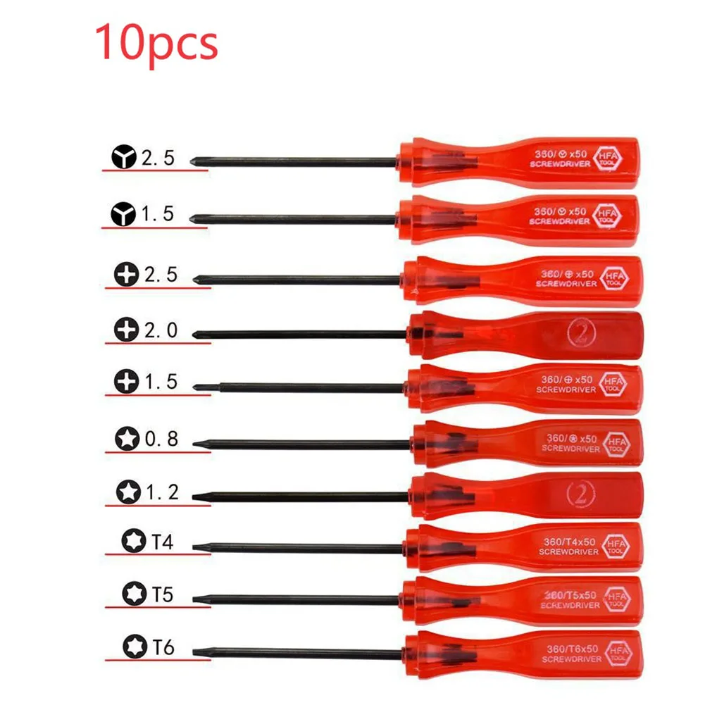 10pcs Precision Tri-Wing Screwdriver Set Y-Tip Trox Screw Driver For Phone Game Console Disassembly Repairing Hand Tool