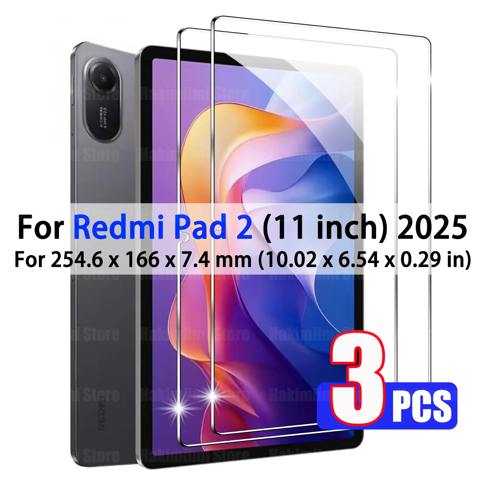 

Screen Protector for Xiaomi Redmi Pad 2 (11 inch) 2025 Tempered Glass Film HD 9H Hardness Ultra Clear Anti-Scratches Bubble free