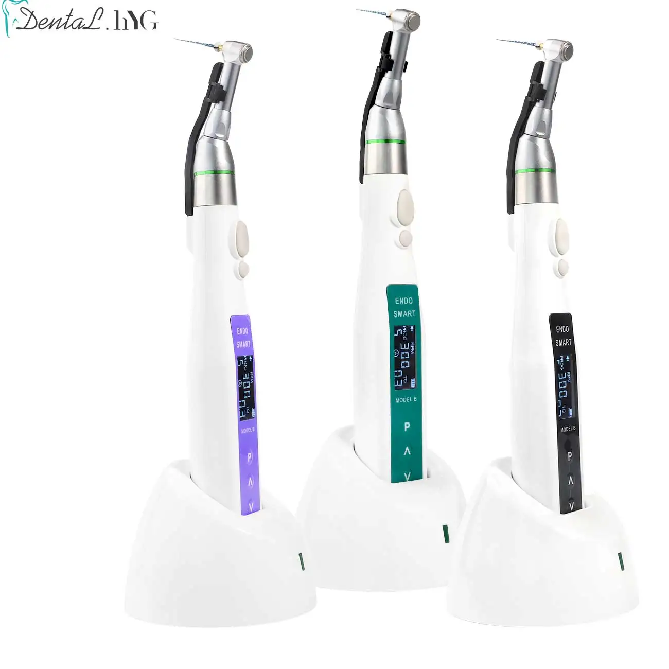 Dental Wireless 16:1 Contra Angle Endodontic Instrument Rotary Motor Smart with LED Light Treatment 9 Preset Program Tools