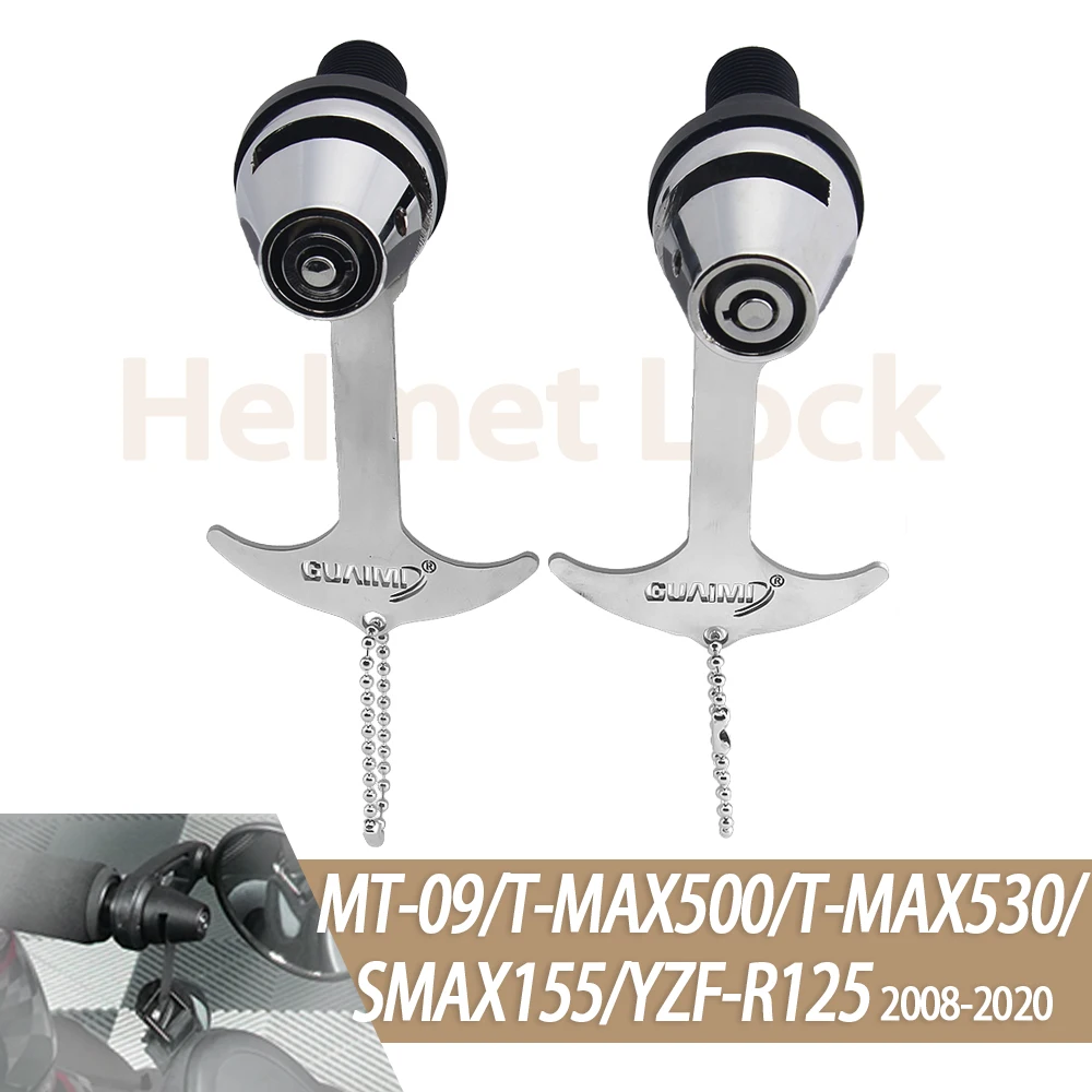 Motorcycle Handlebar Ends Helmet Lock For MT 09 2014-2020 YZF R125 2008-2013 T MAX 500 530 TMAX SMAX 155 YZFR125 MT09