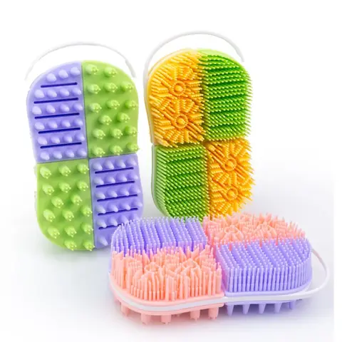 Scrubber per il corpo in silicone Doccia esfoliante morbida Scrub per la schiena Spazzola per la pulizia Facile da pulire Lavaggio del corpo Massaggio Strumenti da bagno in silicone