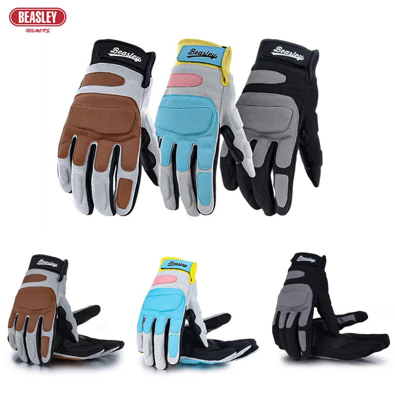 

BEASLEY Retro Motorcycle Gloves Motorbike Riding Gloves Men's Women's Four Seasons Universal Fall Prevention Knight Equipment