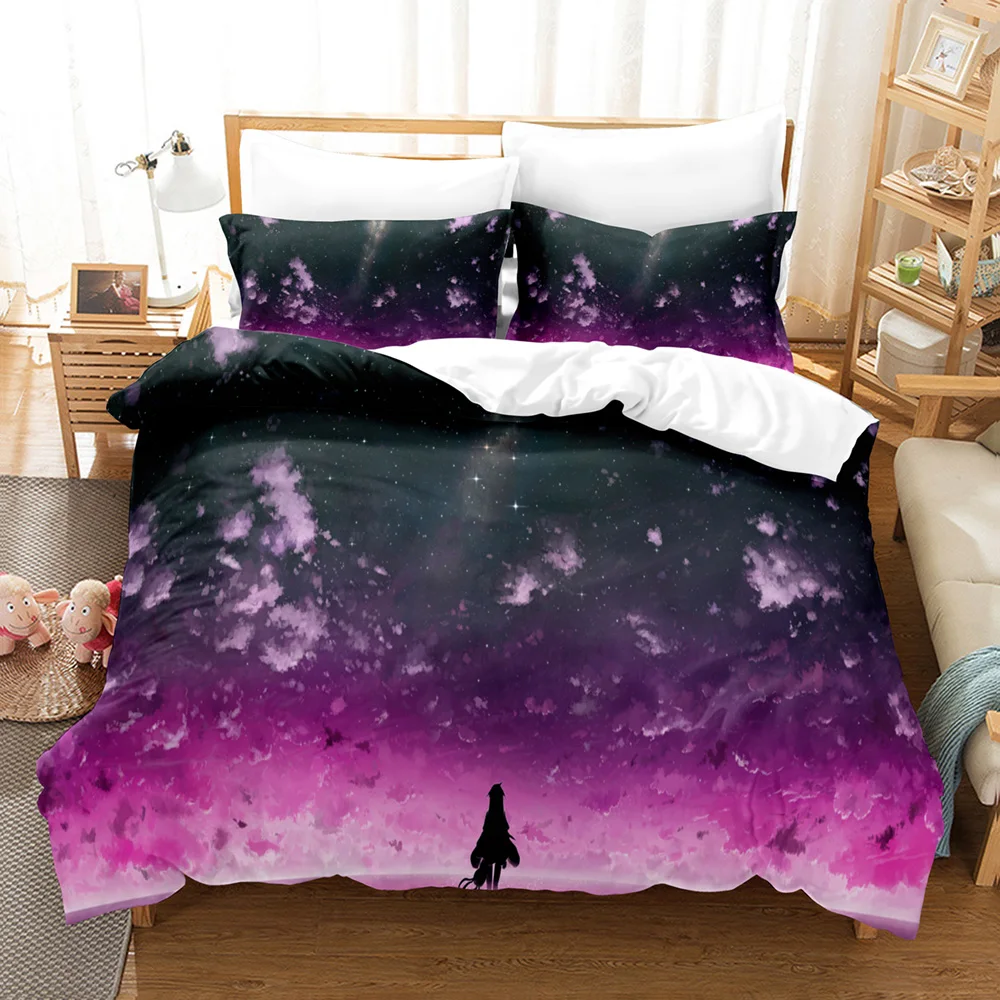 

Little Busters! Bedding Set Duvet Cover Pillowcases Twin Full Queen King Boy Girl Kids Bed Linen 3D Print Anime Duvet Cover Sets