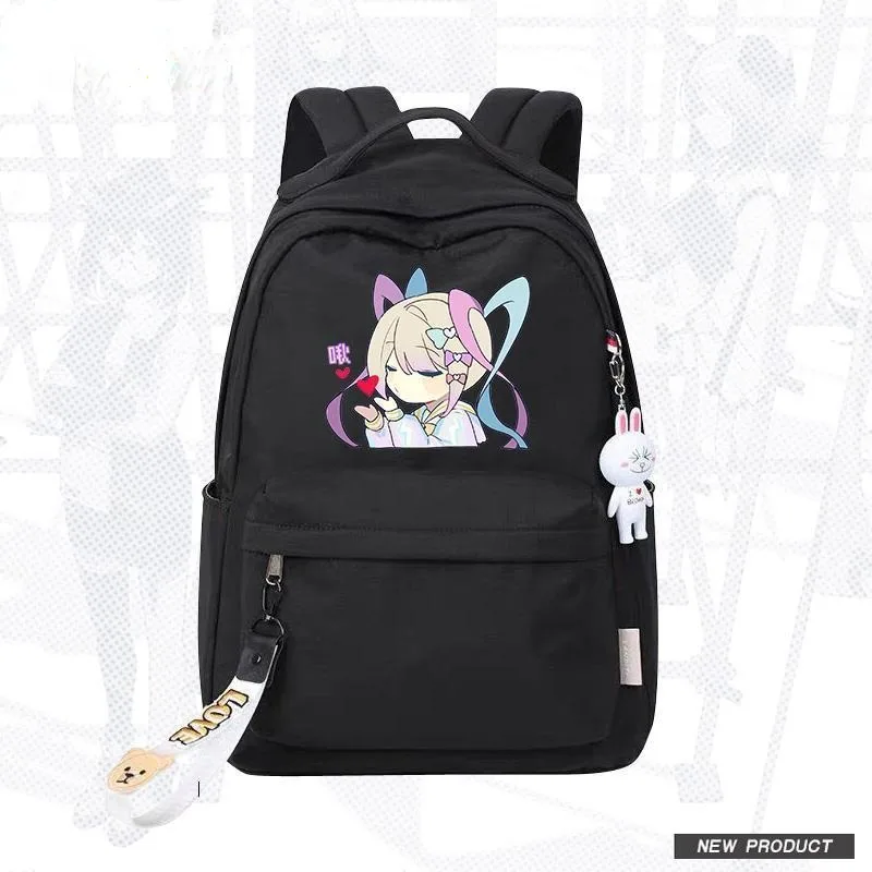 Anime NEEDY GIRL OVERDOSE Cosplay KAnge Nylon Cloth Cartoon High Capacity Campus Student 14 Inch Computer Bag Backpack Gifts