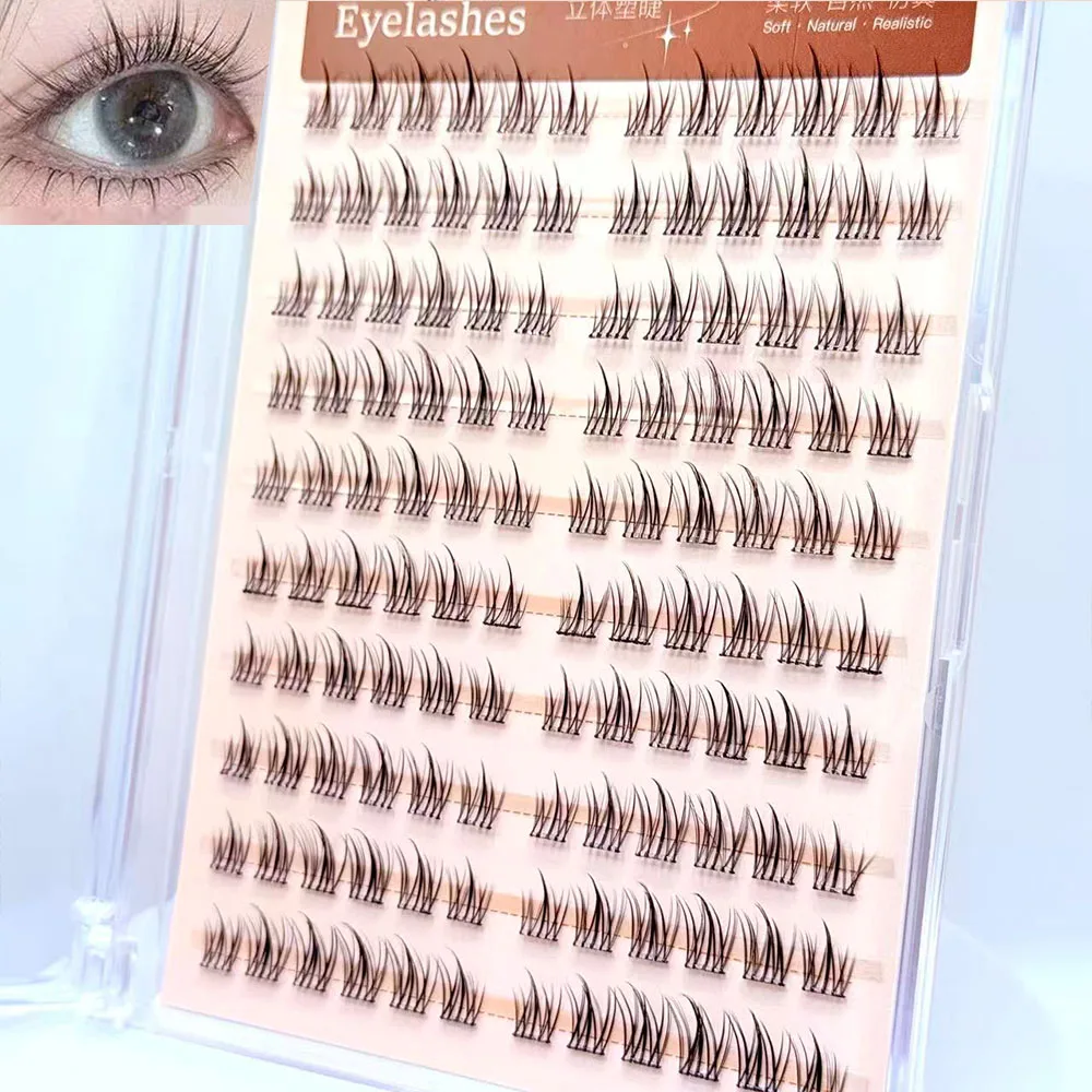 10-reihige, kleberfreie Wimperncluster-selbstklebende falsche Wimpern für Party und tägliches Make-up
