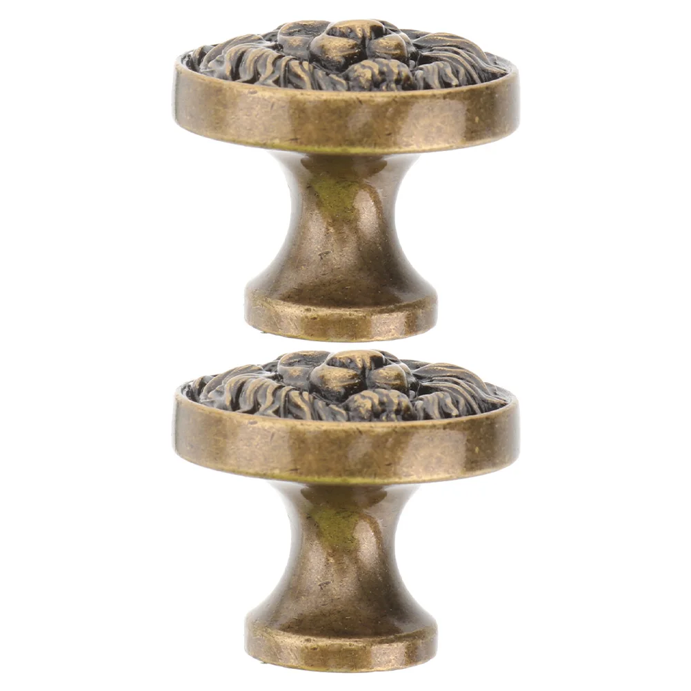 

2pcs Lion Head Knobs Zinc Alloy Drawer Handles Cabinet Pulls Cupboard Handles Wear Resistant Smooth Surface Easy Install Old