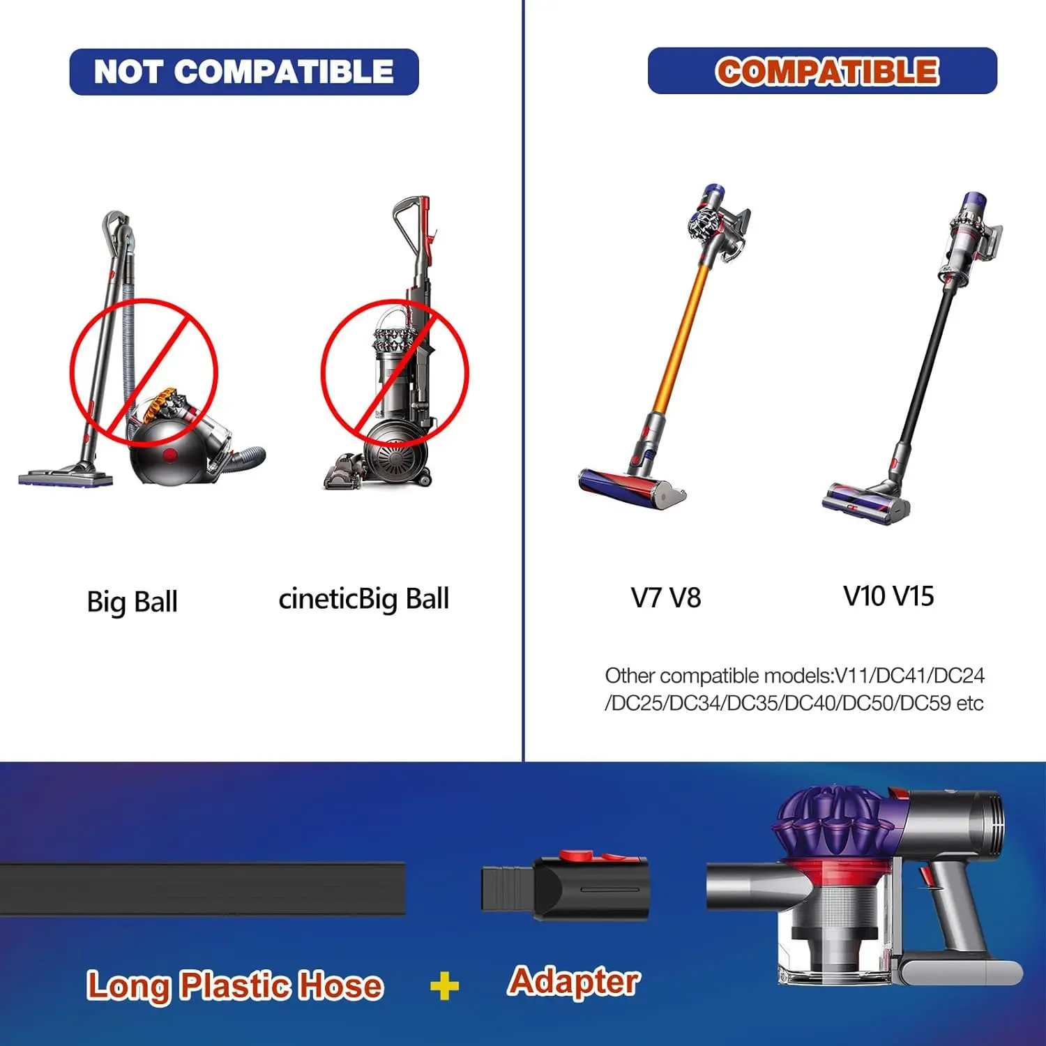 Adatto per la pulizia di angoli e fessure strumento per fessure flessibili per aspirapolvere Cordless Dyson V7 V8 V10 V11 V15