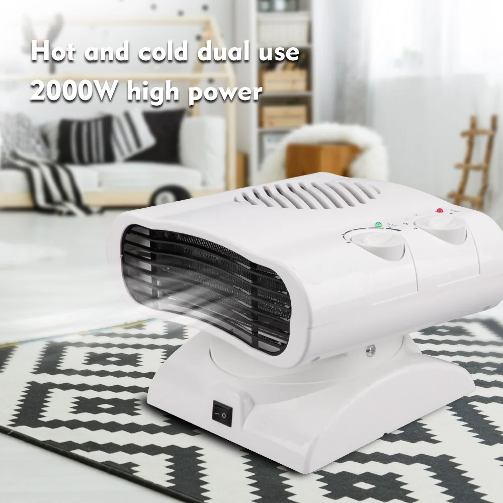 Dual purpose mini air conditioner, household fast heating small heater, office bathroom shaking head heater