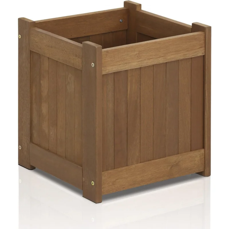 Fg16450 Tioman hardwood flower box, one-, natural