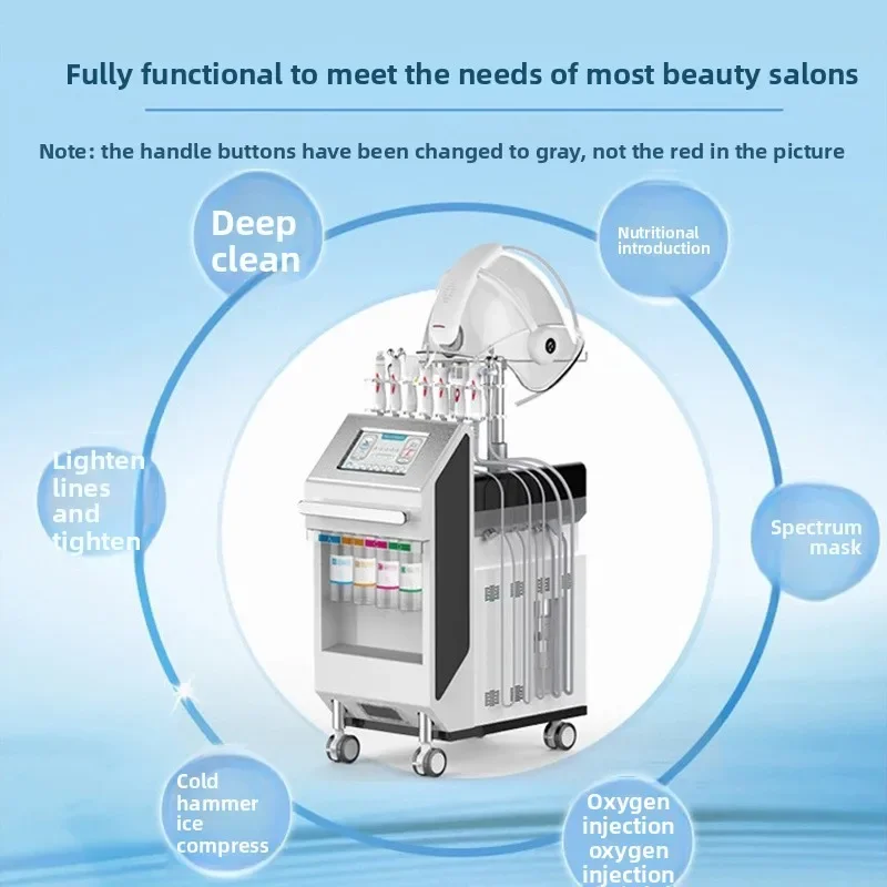 Exclusive 9-in-1 Custom Beauty Device Multifunctional Skin Management Tool with Small & Large Bubble Hydrogen Oxygen Jet