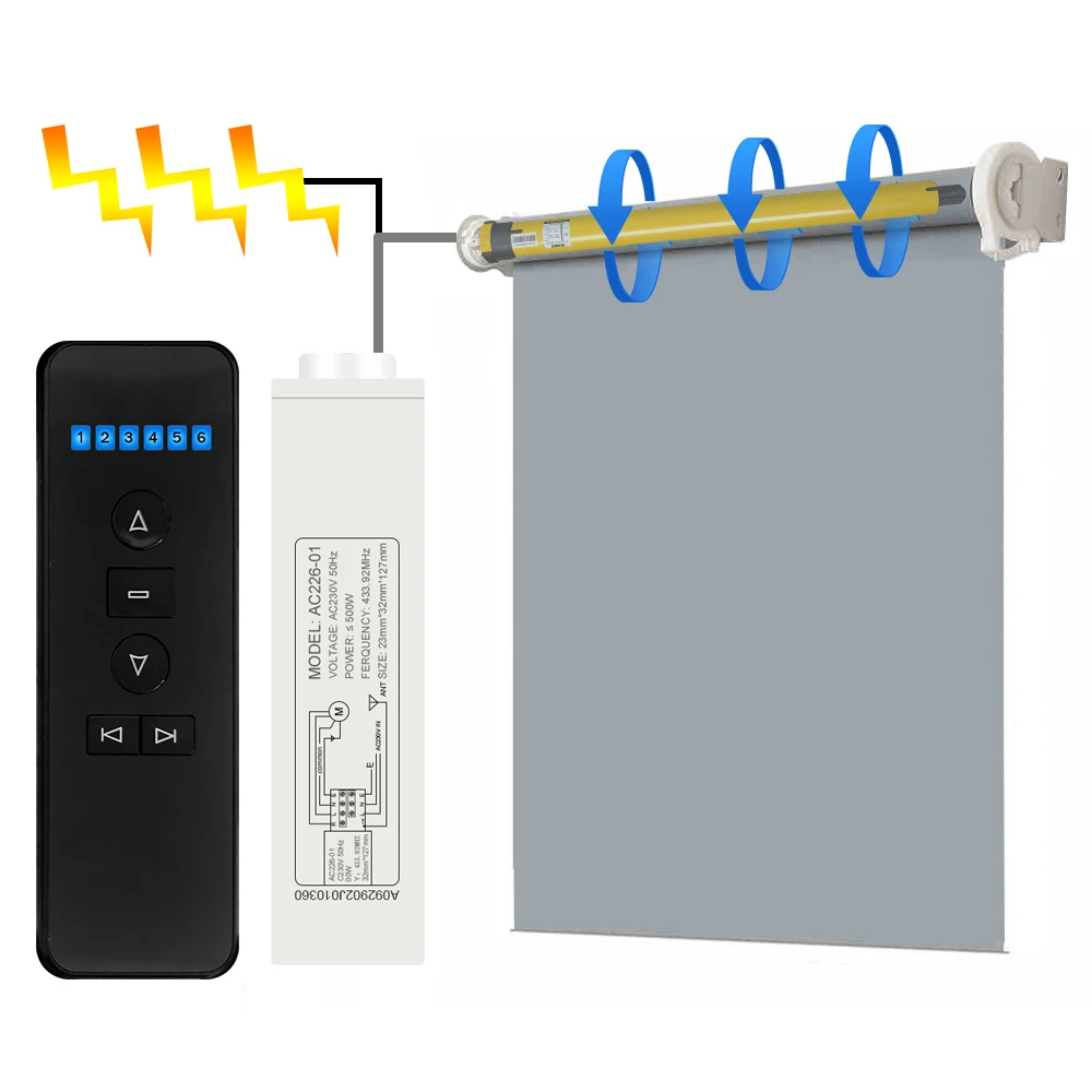 

Smart Home Assistant Original A-OK 433Mhz Universal Remote Control Switch RF Wireless Mini Receiver For Motorized Blinds Motor