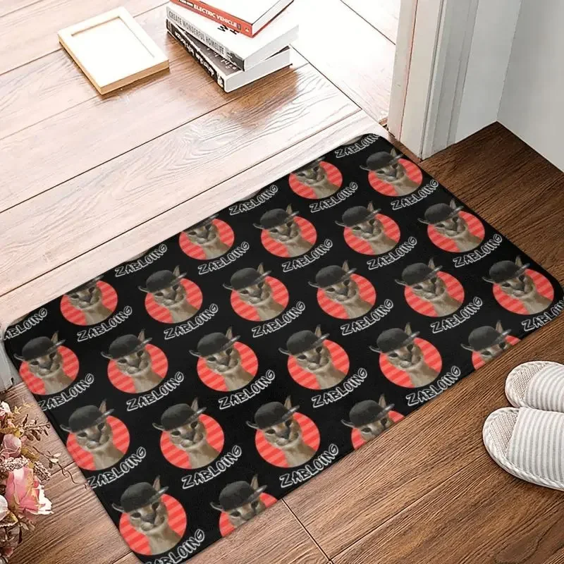 Zabloing Big Floppa Caracal Front Floor Door Entrance Mat Indoor Kitchen Bathroom Doormat Toilet Carpet Rug