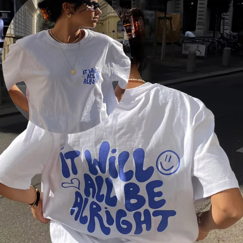 

Летняя мода 2024, модная футболка из 100% чистого хлопка с принтом, женская одежда, уличный топ в стиле хип-хоп большого размера, женская футболка Y2k