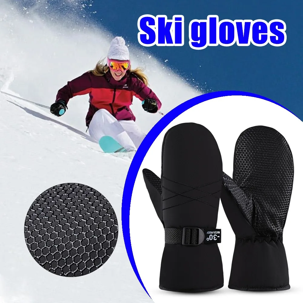 

Outdoor Skiing Gloves Warm Anti-slip Extended Wrist Waterproof Windproof Gloves For Electric Bikes And Motorcycles (Thickened)