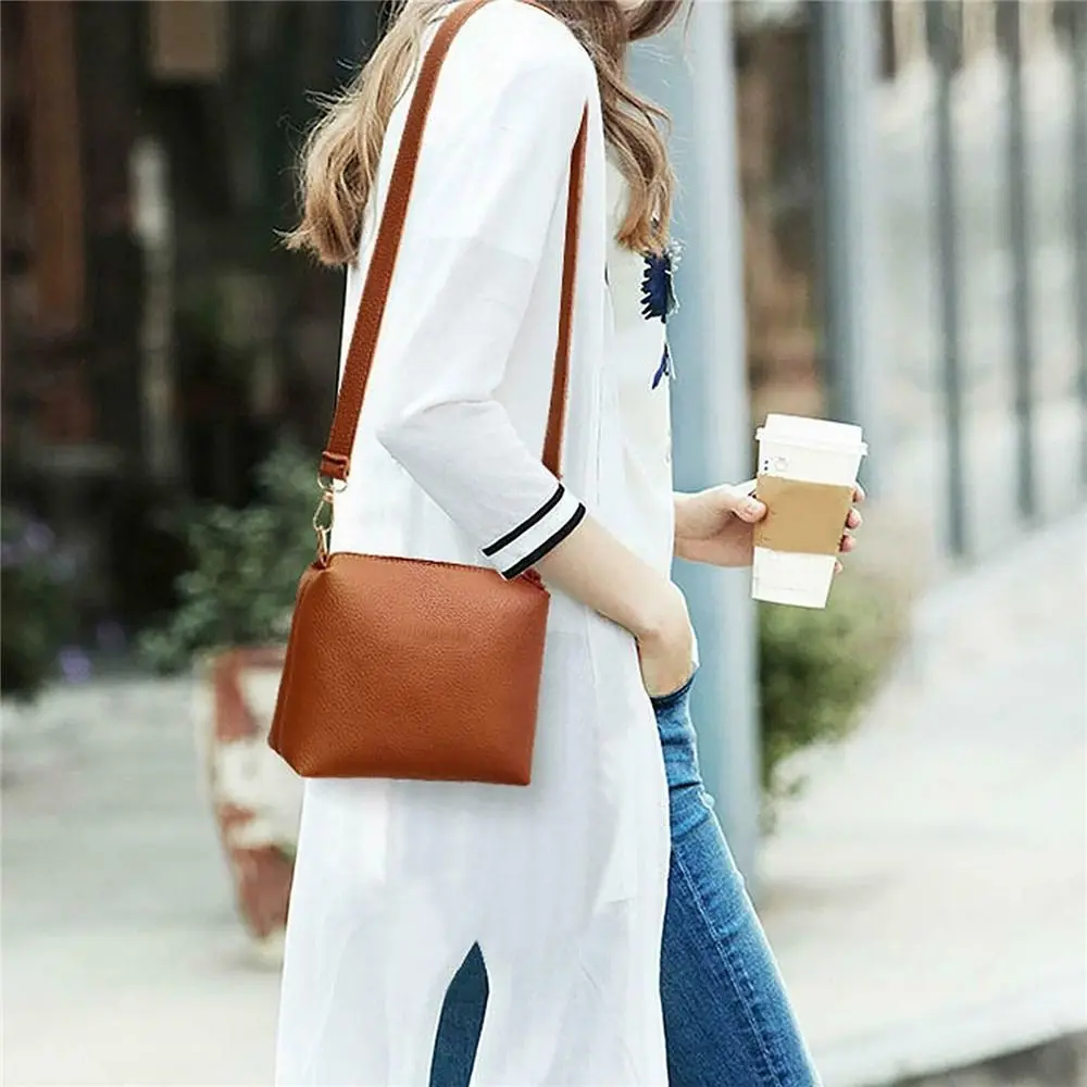 4Pcs/set Fashion Leather Portable Wallet Purses Crossbody Bag Handbag Shoulder Bag