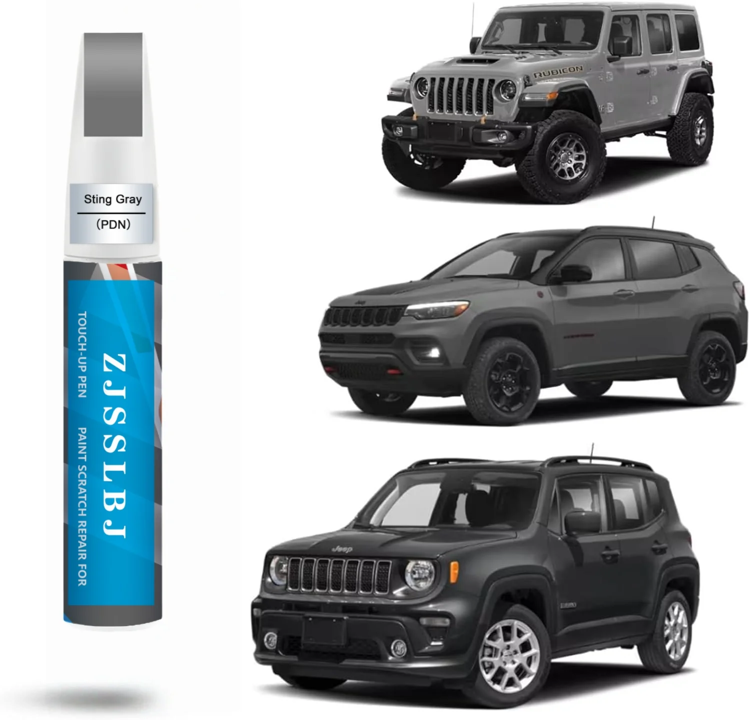 

Car Touch Up Paint(Sting Gray(PDN)) for Jeep, Car Paint Scratch Repair Kit, Quick & Easy Solution to Repair, 2 in 1 Scratch Remo