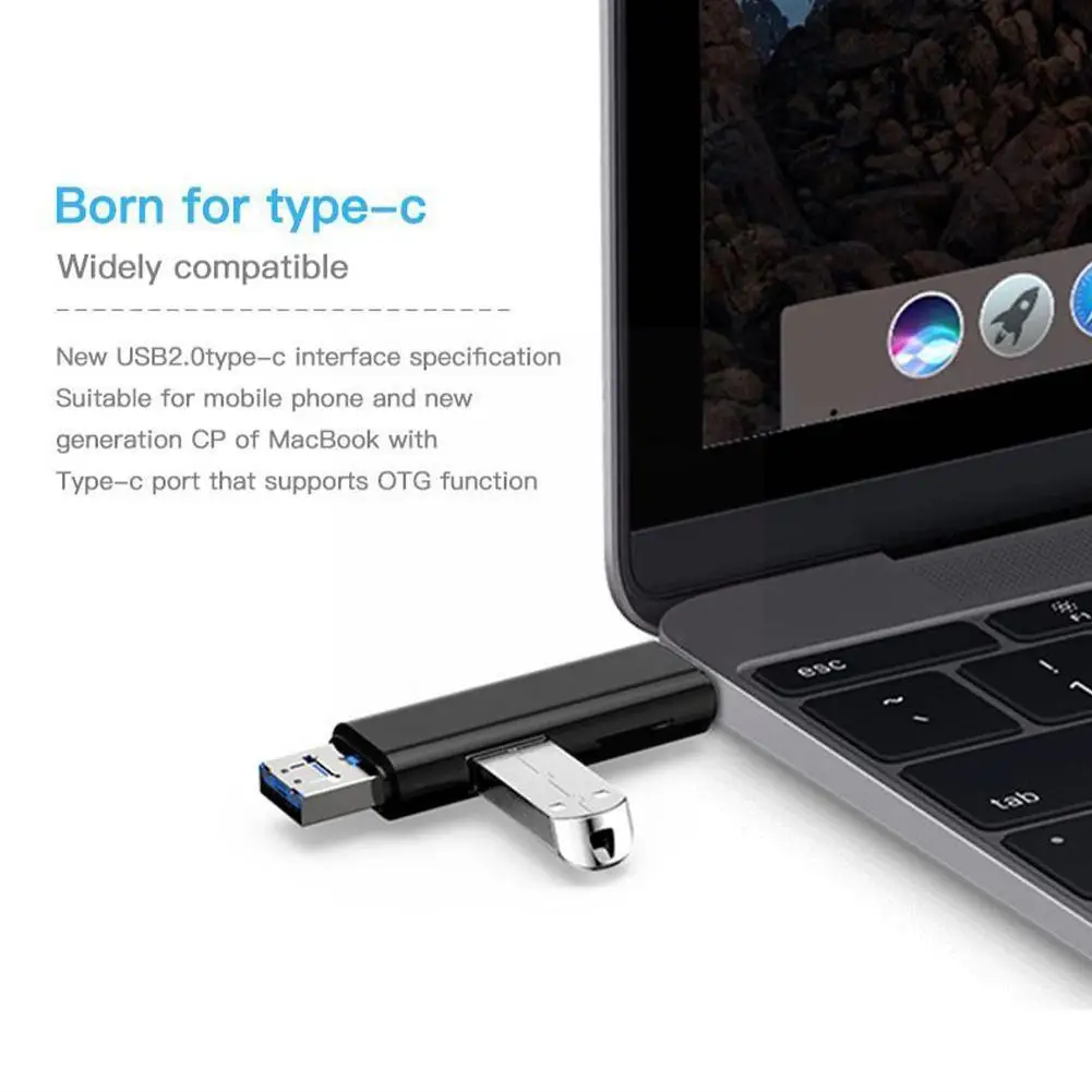 5in1 Multi Otg Kartenleser Micro-sd / Sd Karte/Usb Reader//Unterstützung Typ-c telefon Tf Universal Typ-c Computer Android M7h2