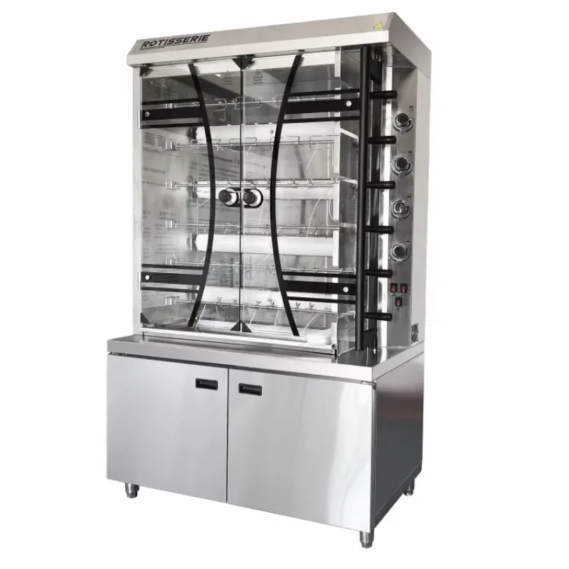 Commercial 6-Rod Chicken Rotisserie Grill Gas Rostizador Pollo Snack Machine Chicken Rotisserie Oven