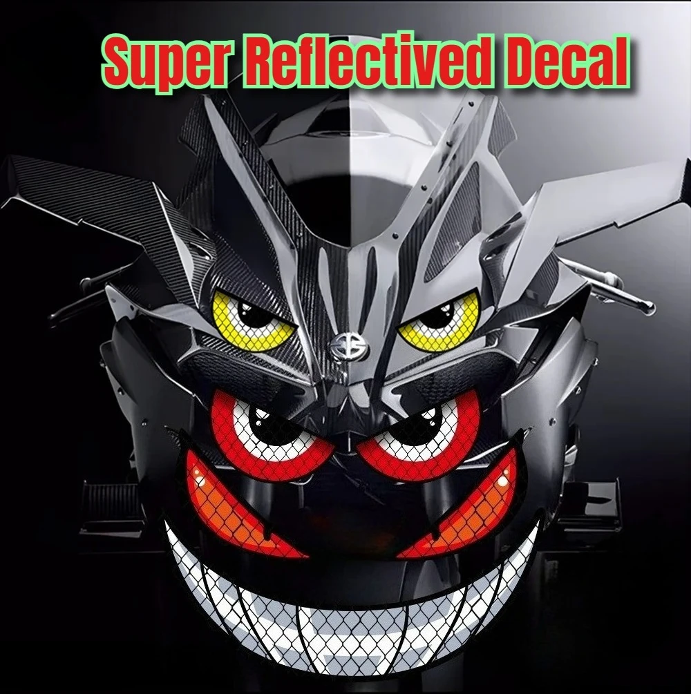 Devil Eyes Stickers Helmet Fairing Rear Window Decoration Decal Electric Car Motorcycle Reflective Stickers Accessories