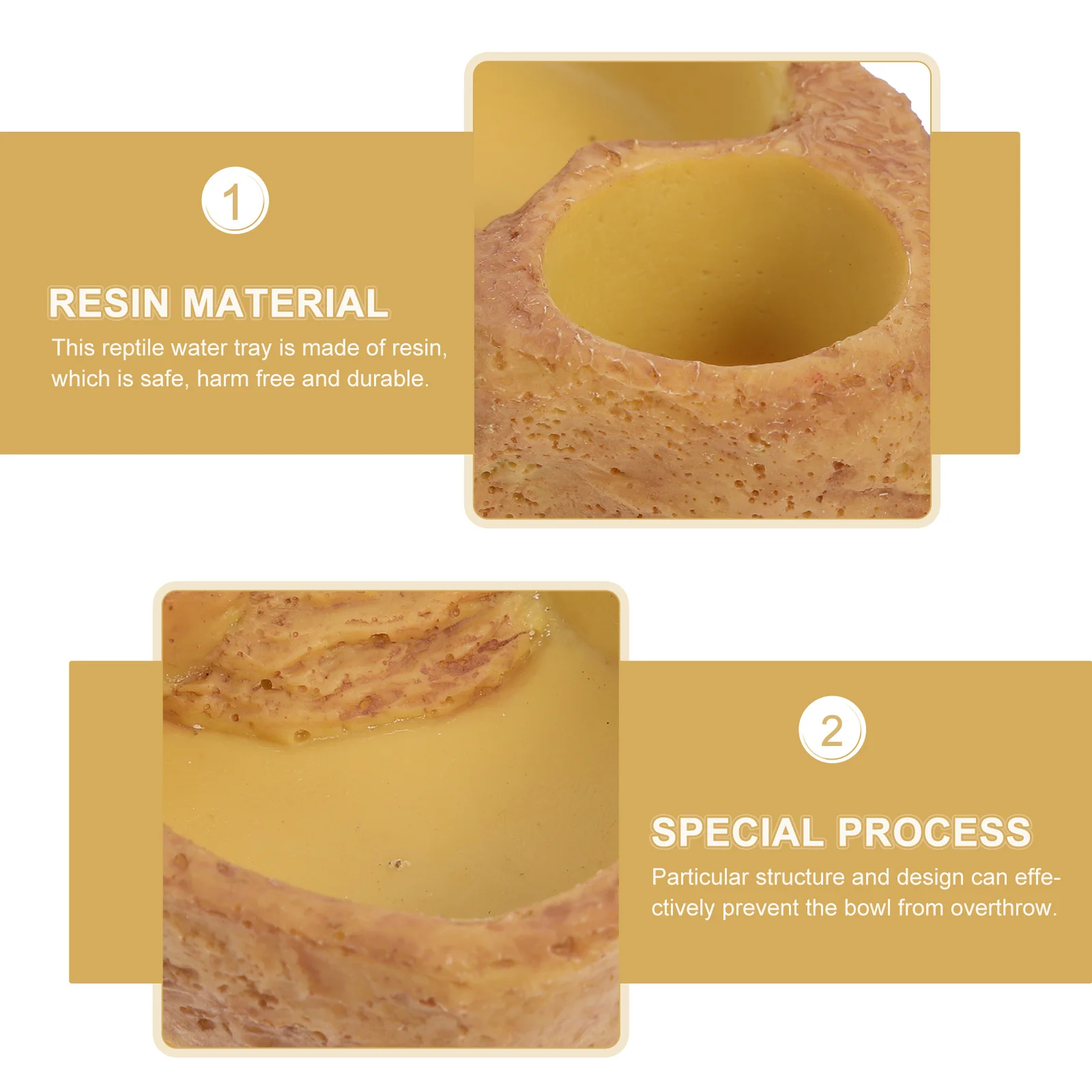 

Decorative Reptile Supplies Resin Feeding Bowl Suitable All Reptiles Lizards Horned Frogs Sturdy Durable Mealtime Comfort