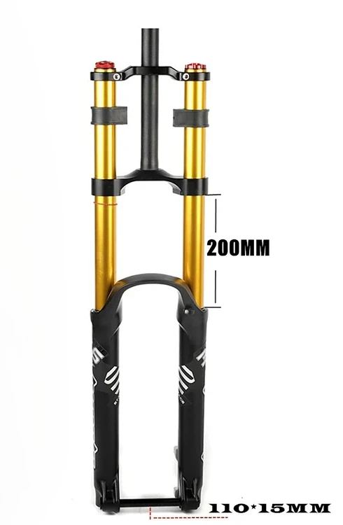 

Bicycle Double Crown Air Suspension Fork Hydraulic Lock Out Bike Fork 27.5/29inch Straight Tube Thru Axle Cycle fork 110*15mm