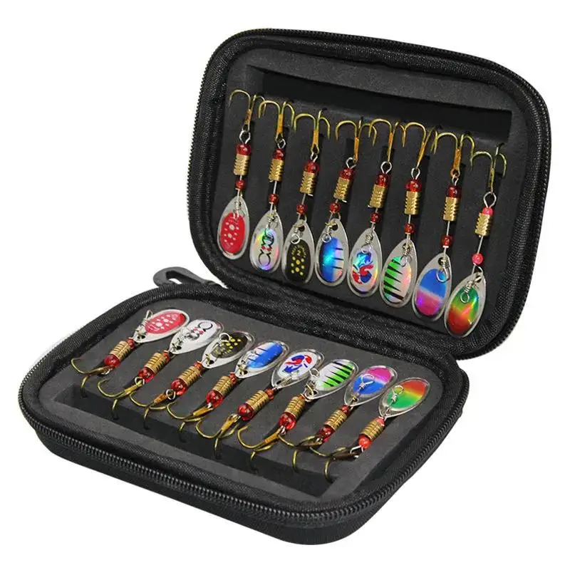 Portabale Fly Fishing Lure Spinner przynęta na łyżkę skrzynka narzędziowa pstrąg muchy Fishook haczyk na ryby twarde EVA futerał do przechowywania torba pojemnik