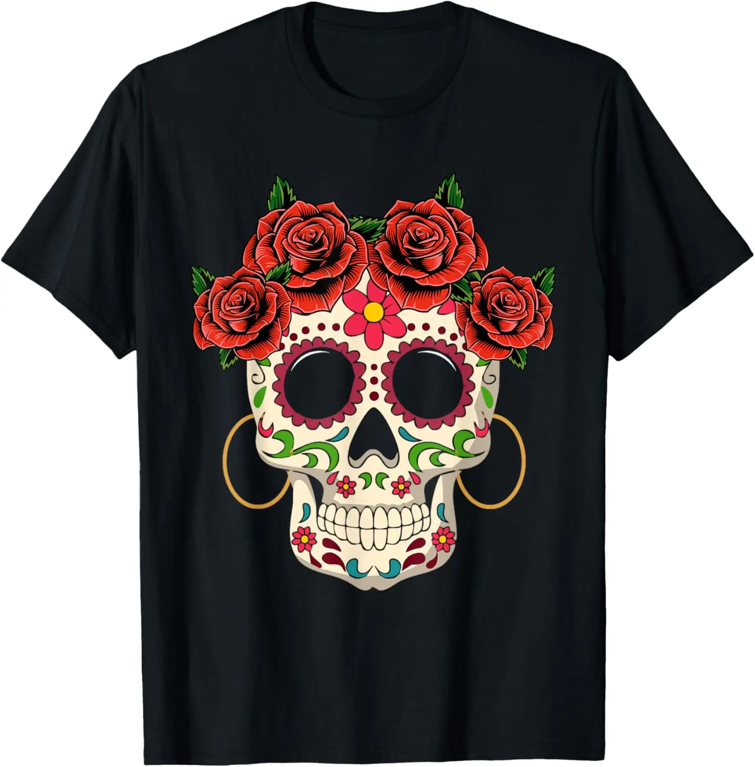 camisetas-florais-de-caveira-de-acucar-para-mulheres-dia-de-los-muertos-girl-t-shirt