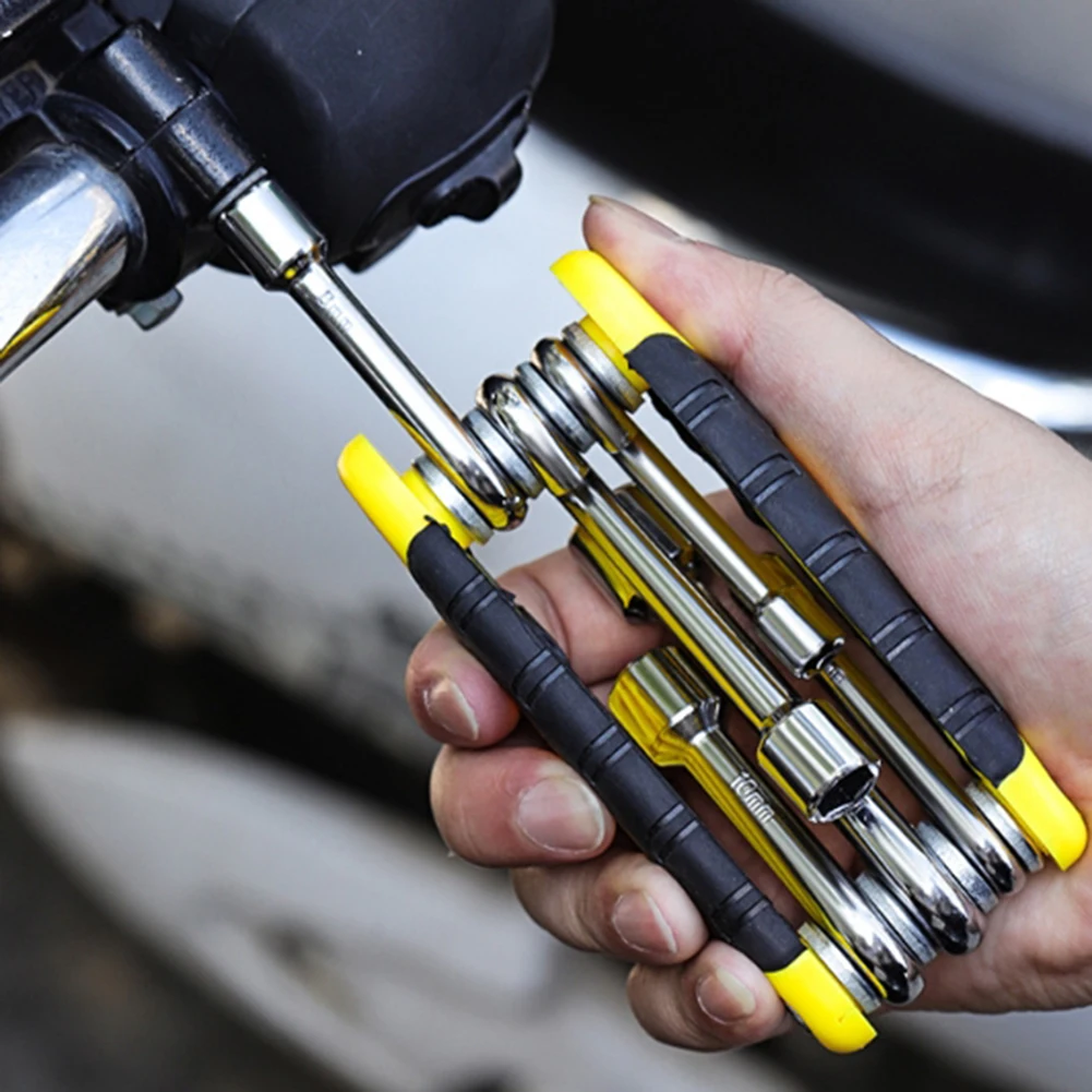 Home Repair Tool Folding Socket Wrench Portable Maintenance Tool Compact Folding Wrench Kit Wrench Comfortable To Hold