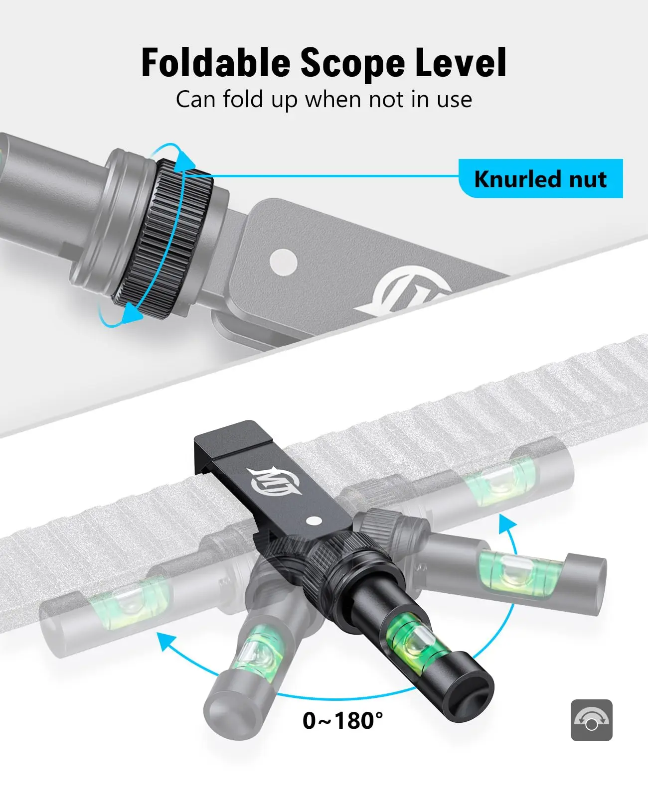 MidTen Scope Bubble Level Foldable Lightweight Compact Leveling Kit Low Profile Anti-cant Optic Leveling Tool For Picattiny Rail